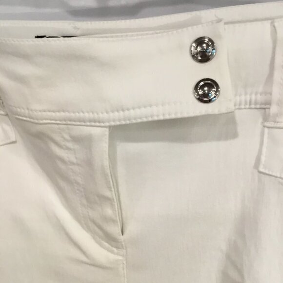 Style & Co Capris Bright White Cuffed Stretch Off Center Closure Women's Size 8 - Picture 3 of 8